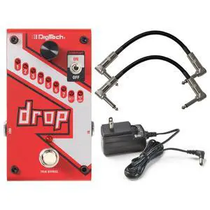 DROP Compact Polyphonic Drop Tune Pitch Shift Pedal with Momentary Latch Switching and True Bypass with Electronic Power Supply and Patch Pedal Cable DROP Compact Polyphonic Drop Tune Pitch Shift Pedal with Momentary Latch Switching and True Bypass with Electronic Power Supply and Patch Pedal Cable