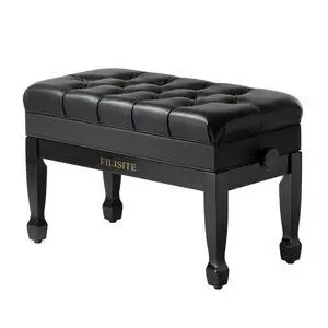 Genuine Leather Duet Piano Bench with Storage,Adjustable Heavy Duty Wooden Double Keyboard Seat XHJ-11G(Black) Genuine Leather Duet Piano Bench with Storage,Adjustable Heavy Duty Wooden Double Keyboard Seat XHJ-11G(Black)