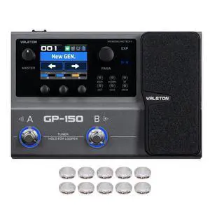 GP-150 Multi-Effects Guitar Processor with HD Modeling, 200+ Effects, Built-In Battery, IR & NAM Support, Expression Pedal, USB Audio Interface(Incl 10 PCS Additional Toppers By VOLKTONE) GP-150 Multi-Effects Guitar Processor with HD Modeling, 200+ Effects, Built-In Battery, IR & NAM Support, Expression Pedal, USB Audio Interface(Incl 10 PCS Additional Toppers By VOLKTONE)