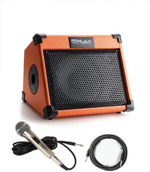 Acoustic Guitar Amplifier, 20 Watt Bluetooth Amp for Guitar Acoustic with Reverb Chorus Effect, 3 Band EQIncluding Microphone and Audio Cable Acoustic Guitar Amplifier, 20 Watt Bluetooth Amp for Guitar Acoustic with Reverb Chorus Effect, 3 Band EQIncluding Microphone and Audio Cable