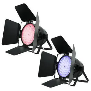 54 * 4W Stage Light with Barn Doors,RGBW High CRI DJ Light-2 Packs | 54 * 4W CRI>90 RGBW LEDs, Auto/Sound/DMX512/Master-Slave, LPC010N-B PAR Light For Parties,Concerts,theatrical,uplighting 54 * 4W Stage Light with Barn Doors,RGBW High CRI DJ Light-2 Packs | 54 * 4W CRI>90 RGBW LEDs, Auto/Sound/DMX512/Master-Slave, LPC010N-B PAR Light For Parties,Concerts,theatrical,uplighting