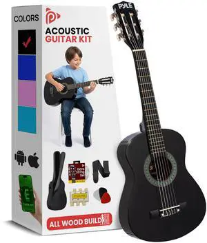30-Inch Beginner Acoustic Guitar Kit, 6-String Classical Style Travel Guitar for Kids & Adults - Includes Shoulder Strap, Strings, Picks, Tuning Pitch Pipe & Storage Gig Bag, Handcrafted Wood 30-Inch Beginner Acoustic Guitar Kit, 6-String Classical Style Travel Guitar for Kids & Adults - Includes Shoulder Strap, Strings, Picks, Tuning Pitch Pipe & Storage Gig Bag, Handcrafted Wood