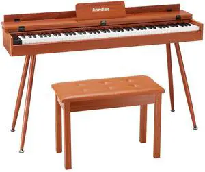 Electric Piano 88 Keys Digital Piano Weighted for Beginner Keyboard Piano Include Piano Bench Power Adapter Three Pedal Manual User (Wood Color) Electric Piano 88 Keys Digital Piano Weighted for Beginner Keyboard Piano Include Piano Bench Power Adapter Three Pedal Manual User (Wood Color)