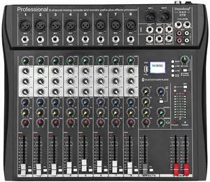 DT8 Professional Mixer Sound Board Console 8 Channel Desk System Interface Digital USB Computer MP3 Input 48V Phantom Power Stereo DJ Studio FX Steel Chassis,Black DT8 Professional Mixer Sound Board Console 8 Channel Desk System Interface Digital USB Computer MP3 Input 48V Phantom Power Stereo DJ Studio FX Steel Chassis,Black