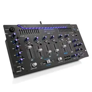 6 Channel Mixer DJ Controller with Bluetooth, Professional Sound Digital Mixing System with LED Illumination, Slider Controls, Speed Control, 10 Band Equalizer 5U Rack Mount System - PYD1964B.5 6 Channel Mixer DJ Controller with Bluetooth, Professional Sound Digital Mixing System with LED Illumination, Slider Controls, Speed Control, 10 Band Equalizer 5U Rack Mount System - PYD1964B.5
