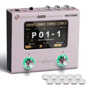 Multi Effects Processor Pedal Guitar Bass Amp Modeling IR Cabinets Simulation Multi LanguageStereo OTG USB Audio Interface Ampero Mini MP-50 (Include 10 PCS Additional Footswitch Toppers) Multi Effects Processor Pedal Guitar Bass Amp Modeling IR Cabinets Simulation Multi LanguageStereo OTG USB Audio Interface Ampero Mini MP-50 (Include 10 PCS Additional Footswitch Toppers)