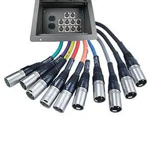 Pro Audio Stage Recessed Floor Box with 110v Electric and XLR Connections (10 XLR, Pre Wired) Pro Audio Stage Recessed Floor Box with 110v Electric and XLR Connections (10 XLR, Pre Wired)