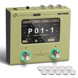 Multi Effects Processor Pedal Guitar Bass Amp Modeling IR Cabinets Simulation Multi LanguageStereo OTG USB Audio Interface Ampero Mini MP-50 (include 10 PCS Additional Footswitch Toppers) Multi Effects Processor Pedal Guitar Bass Amp Modeling IR Cabinets Simulation Multi LanguageStereo OTG USB Audio Interface Ampero Mini MP-50 (include 10 PCS Additional Footswitch Toppers)
