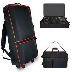 DJ Controller Case with Wheels for DDJ FLX10 / 1000 / XDJ-RR / RX / FLX4 / GRV6 / REV1 / REV5 / REV7,Rolling DJ Controller Bag Soft Padded Backpack with 2 Accessory Pocket,15.6" Laptops Compartment DJ Controller Case with Wheels for DDJ FLX10 / 1000 / XDJ-RR / RX / FLX4 / GRV6 / REV1 / REV5 / REV7,Rolling DJ Controller Bag Soft Padded Backpack with 2 Accessory Pocket,15.6" Laptops Compartment