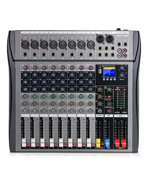 8 Channel mixer professional Audio Mixer, dj mixer with Individual Channel Control and USB Audio Recording & Editing via Computer, All-Metal mezcladora para dj (8 Channel) 8 Channel mixer professional Audio Mixer, dj mixer with Individual Channel Control and USB Audio Recording & Editing via Computer, All-Metal mezcladora para dj (8 Channel)