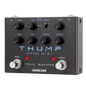 High-Gain Distortion Pedal, Built-in Independent Boost & Noise Gate Guitar Bass Effects Pedal, 2 Legendary Tone Modes, Pure Analog Circuit, True Bypass - Thump High-Gain Distortion Pedal, Built-in Independent Boost & Noise Gate Guitar Bass Effects Pedal, 2 Legendary Tone Modes, Pure Analog Circuit, True Bypass - Thump