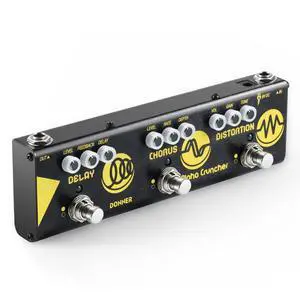 Multi Effects Guitar Pedal Alpha Cruncher 3 Type Effects Delay Chorus Distortion Pedal with Adapter for Electric Guitar Multi Effects Guitar Pedal Alpha Cruncher 3 Type Effects Delay Chorus Distortion Pedal with Adapter for Electric Guitar