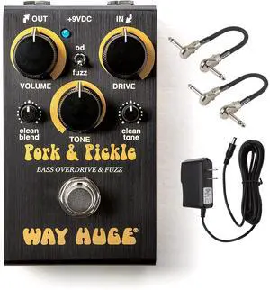 Way Huge Smalls WM91 Pork & Pickle Bass Overdrive & Fuzz Pedal Bundle with 2 MXR Patch Cables and Power Supply(WM41) Way Huge Smalls WM91 Pork & Pickle Bass Overdrive & Fuzz Pedal Bundle with 2 MXR Patch Cables and Power Supply(WM41)