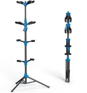 Folding Quadruple Guitar Stand with Auto-Lock System and Soild Tripod, Quadruple/Multiple Guitar Stand/Holder/Rack for Single Bass, Acoustic, Electric, Classical Guitar or Ukulele Folding Quadruple Guitar Stand with Auto-Lock System and Soild Tripod, Quadruple/Multiple Guitar Stand/Holder/Rack for Single Bass, Acoustic, Electric, Classical Guitar or Ukulele