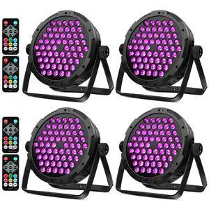 90W 60LED Dimmable Stage Par Light by Remote & DMX Control - 4Pack | RGB, Sound Activated Multi Modes Uplights for Events Wedding Church Dance Club Home Party Stage Lighting 90W 60LED Dimmable Stage Par Light by Remote & DMX Control - 4Pack | RGB, Sound Activated Multi Modes Uplights for Events Wedding Church Dance Club Home Party Stage Lighting