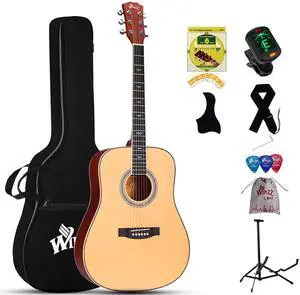 Acoustic Guitars Full Size, 4/4 Folk Guitar for Beginners Adults, Acoustic Steel-string Guitar (natural) Acoustic Guitars Full Size, 4/4 Folk Guitar for Beginners Adults, Acoustic Steel-string Guitar (natural)
