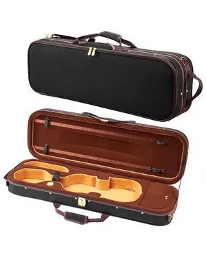 4/4 Full Size Violin Case, Built-in Hygrometer, Lightweight Portable Travel Carrying Bag, with Plush Lining, Shoulder Straps, Anti-Scratch, Professional Oblong Shape, for Violin, Black 4/4 Full Size Violin Case, Built-in Hygrometer, Lightweight Portable Travel Carrying Bag, with Plush Lining, Shoulder Straps, Anti-Scratch, Professional Oblong Shape, for Violin, Black