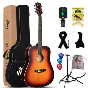 Acoustic Guitars Full Size, 4/4 Folk Guitar for Beginners Adults, Acoustic Steel-string Guitar Matte Dark Sunburst (41 Inches Acoustic Guitars Full Size, 4/4 Folk Guitar for Beginners Adults, Acoustic Steel-string Guitar Matte Dark Sunburst (41 Inches