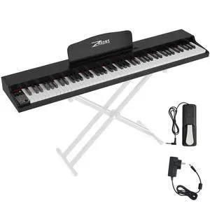 Digital Piano 88 Key Weighted, Full Size Electric Keyboard Piano for Beginners, Portable Piano Keyboard with Sheet Music Stand, Sustain Pedal, Power Adapter, Black (Keyboard Only) Digital Piano 88 Key Weighted, Full Size Electric Keyboard Piano for Beginners, Portable Piano Keyboard with Sheet Music Stand, Sustain Pedal, Power Adapter, Black (Keyboard Only)