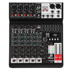 Audio Mixer 6 Channel Sound Mixer Console, Professional Music Mixing Board DJ Mixer w/ 99 DSP, 7-band EQ, USB, Bluetooth, 48V Phantom Power & PAD Function for Recording PA Live Streaming Audio Mixer 6 Channel Sound Mixer Console, Professional Music Mixing Board DJ Mixer w/ 99 DSP, 7-band EQ, USB, Bluetooth, 48V Phantom Power & PAD Function for Recording PA Live Streaming