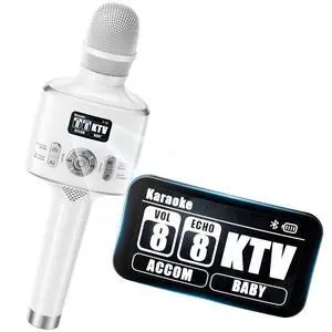 H100 Karaoke Microphone with Screen, Karaoke Mic with Ai Vocal Remover & Voice Changer, Echo Adjustment & Auto Pitch Correction,50W Speaker,TWS,Built-in Recording,for Car,Home,Party H100 Karaoke Microphone with Screen, Karaoke Mic with Ai Vocal Remover & Voice Changer, Echo Adjustment & Auto Pitch Correction,50W Speaker,TWS,Built-in Recording,for Car,Home,Party