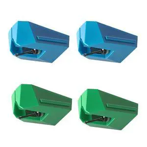 Replacement Styli Value 4-Pack for AT-VM95E Cartridge, Turntable Stylius Needles for Audio-Technica AT-LP120X, AT-LP3XBT, AT-LPW40, AT-LPW50, AT-LP5X, AT-LP8X (Green-Blue-4) Replacement Styli Value 4-Pack for AT-VM95E Cartridge, Turntable Stylius Needles for Audio-Technica AT-LP120X, AT-LP3XBT, AT-LPW40, AT-LPW50, AT-LP5X, AT-LP8X (Green-Blue-4)