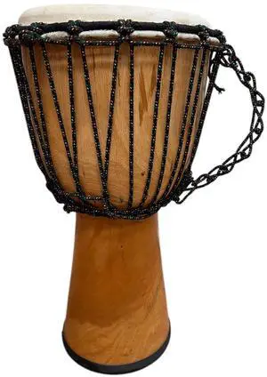 Djembe Beginner Drum 20" Tall 8.5-9.5" Head Mahogany Wood Goat Skin | Handmade drum with natural materials; warm, resonant sound for beginners, performers, and percussion practice Djembe Beginner Drum 20" Tall 8.5-9.5" Head Mahogany Wood Goat Skin | Handmade drum with natural materials; warm, resonant sound for beginners, performers, and percussion practice