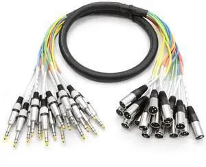 SAXT-16x5M - 16 Channel 5' XLR Male to 1/4" TRS Snake Cable SAXT-16x5M - 16 Channel 5' XLR Male to 1/4" TRS Snake Cable