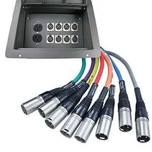 Pro Audio Stage Recessed Floor Box with 110v Electric and XLR Connections (8 XLR, Pre Wired) Pro Audio Stage Recessed Floor Box with 110v Electric and XLR Connections (8 XLR, Pre Wired)