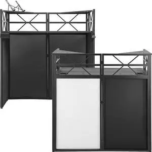 DJ Booth - Adjustable Height (33inch / 37.8inch), Portable DJ Table Stand with Carry Bag, Black & White Blackout Cloth, Foldable DJ Facade Booth for Event, Parties, Festival, Clubs (41.1 x 20.5inch) DJ Booth - Adjustable Height (33inch / 37.8inch), Portable DJ Table Stand with Carry Bag, Black & White Blackout Cloth, Foldable DJ Facade Booth for Event, Parties, Festival, Clubs (41.1 x 20.5inch)