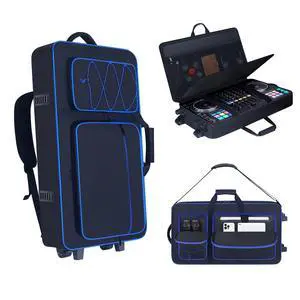 Rolling DJ Controller Case with Wheels Compatible with DDJ-FLX10/ 1000/ 1000SRT/ DDJ-GRV6/ REV5/ REV7, Padding DJ Backpack with Adjustable Shoulder Strap and Multi-Pocket for Gear (Blue, with wheels) Rolling DJ Controller Case with Wheels Compatible with DDJ-FLX10/ 1000/ 1000SRT/ DDJ-GRV6/ REV5/ REV7, Padding DJ Backpack with Adjustable Shoulder Strap and Multi-Pocket for Gear (Blue, with wheels)