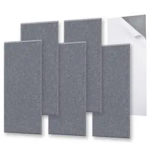 6 Pack Self-Adhesive Acoustic Panels,15.75" X 31.5" X 0.47" Soundproof Wall Panels, High Density Beveled Edge Sound Absorbing Panels, Acoustic Treatment for Studio Home and Office(Moon Gray) 6 Pack Self-Adhesive Acoustic Panels,15.75" X 31.5" X 0.47" Soundproof Wall Panels, High Density Beveled Edge Sound Absorbing Panels, Acoustic Treatment for Studio Home and Office(Moon Gray)