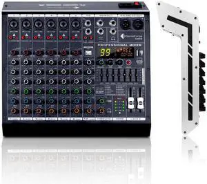 8 Channel Audio Mixer, 99 DSP Effects Sound Board Console | 8-Ch Stereo DJ Mixer for Recording & Streaming, USB Drive, Media Playback, PC Audio Interface, EQ Control, 48V Phantom Power 8 Channel Audio Mixer, 99 DSP Effects Sound Board Console | 8-Ch Stereo DJ Mixer for Recording & Streaming, USB Drive, Media Playback, PC Audio Interface, EQ Control, 48V Phantom Power