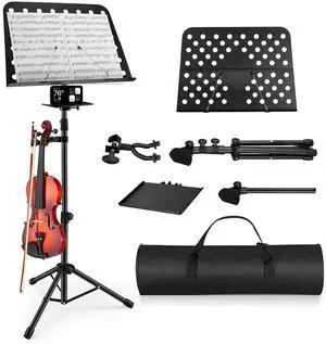 Sheet Music Stand, Professional Portable Music Stand for Sheet Music with Violin Hanger, Folding Sheet Music Folder Music Instrument Stand with Carrying Bag, MD-3 Sheet Music Stand, Professional Portable Music Stand for Sheet Music with Violin Hanger, Folding Sheet Music Folder Music Instrument Stand with Carrying Bag, MD-3