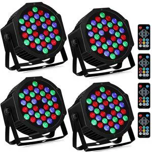Battery Powered Stage Par Lights: 36W RGB Rechargeable - 6 to 15Hours Working Time - Remote DMX Control - Great for Mobile DJ Party Planner - Uplights for Events Wedding Music Dance Show Band - 4Pack Battery Powered Stage Par Lights: 36W RGB Rechargeable - 6 to 15Hours Working Time - Remote DMX Control - Great for Mobile DJ Party Planner - Uplights for Events Wedding Music Dance Show Band - 4Pack