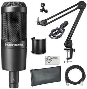 AT2035 Cardioid Condenser Microphone Bundle with XLR Cable + Microphone Arm + U Shape Pop Shield + Microfiber Cloth (5 Items) AT2035 Cardioid Condenser Microphone Bundle with XLR Cable + Microphone Arm + U Shape Pop Shield + Microfiber Cloth (5 Items)