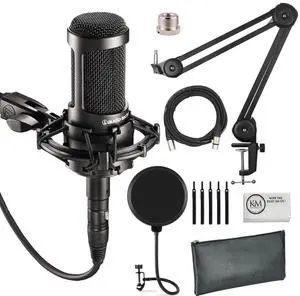 AT2035 Cardioid Condenser Microphone for Content Creators, Streamers, Podcasters and Musicians Bundled with XLR Cable + Pop Filter + Microphone Arm (4 Items) AT2035 Cardioid Condenser Microphone for Content Creators, Streamers, Podcasters and Musicians Bundled with XLR Cable + Pop Filter + Microphone Arm (4 Items)