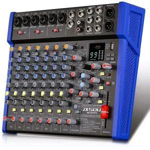 12-Channel Audio Interface Mixer Board with Reverb Effect | Bluetooth studio mixing console with XLR mic jack, 99 DSP effects, and +48V phantom power for karaoke, streaming 12-Channel Audio Interface Mixer Board with Reverb Effect | Bluetooth studio mixing console with XLR mic jack, 99 DSP effects, and +48V phantom power for karaoke, streaming
