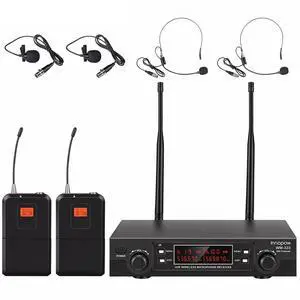 200-Channel Wireless Lavalier Microphone, Dual UHF Bodypack Cordless Lavalier Mic System Set, Auto Scan, Long Range 200-240Ft, 16 Hours Use Ideal for Speaking, Classroom 2023 333B 200-Channel Wireless Lavalier Microphone, Dual UHF Bodypack Cordless Lavalier Mic System Set, Auto Scan, Long Range 200-240Ft, 16 Hours Use Ideal for Speaking, Classroom 2023 333B