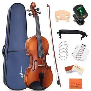 3/4 Size Wood Violin Set for Kids Teens Students Adults Beginner Acoustic Violin Matte Fiddle Starter Kit with Hard Case, Rosin, Shoulder Rest, Bow, Clip-on Tuner and Fingerboard Sticker 3/4 Size Wood Violin Set for Kids Teens Students Adults Beginner Acoustic Violin Matte Fiddle Starter Kit with Hard Case, Rosin, Shoulder Rest, Bow, Clip-on Tuner and Fingerboard Sticker