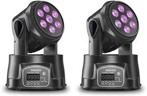 7x18W Moving Head DJ Lights, RGBWA+UV 6in1 Stage Lights 2 Pack | DMX512, Sound Activated, Strobe Wash Light for Christmas, Parties, Club, Concert, Wedding, Disco Events 7x18W Moving Head DJ Lights, RGBWA+UV 6in1 Stage Lights 2 Pack | DMX512, Sound Activated, Strobe Wash Light for Christmas, Parties, Club, Concert, Wedding, Disco Events