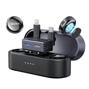 LINK 3 Wireless Lavalier Microphone for iPhone/Android/Camera/PC/Tablets,AI Noise Cancellation,48kHz/24Bit Studio Sound,APP Control,984ft 30h Battery with Charging Case for Vlogging Interview LINK 3 Wireless Lavalier Microphone for iPhone/Android/Camera/PC/Tablets,AI Noise Cancellation,48kHz/24Bit Studio Sound,APP Control,984ft 30h Battery with Charging Case for Vlogging Interview