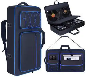 DJ Controller Case Bag Compatible with DDJ-FLX10/ 1000/ 1000SRT/ DDJ-GRV6/ REV5/ REV7, Padding Gig Bag with Adjustable Shouldder Strap, DJ Backpack with Multi- Pockets for Gear (Blue, without wheels) DJ Controller Case Bag Compatible with DDJ-FLX10/ 1000/ 1000SRT/ DDJ-GRV6/ REV5/ REV7, Padding Gig Bag with Adjustable Shouldder Strap, DJ Backpack with Multi- Pockets for Gear (Blue, without wheels)