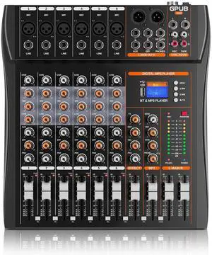 GP60 6 Channel Audio Mixer, Bluetooth 5.0 and USB Input, 24 Bit Dsp | 24 Bit Dsp Effects, Bluetooth 5.0 & USB Input, +48V Phantom Power, 3 Band EQ, PFL Monitor, Streaming, Podcast, Studio, Church GP60 6 Channel Audio Mixer, Bluetooth 5.0 and USB Input, 24 Bit Dsp | 24 Bit Dsp Effects, Bluetooth 5.0 & USB Input, +48V Phantom Power, 3 Band EQ, PFL Monitor, Streaming, Podcast, Studio, Church
