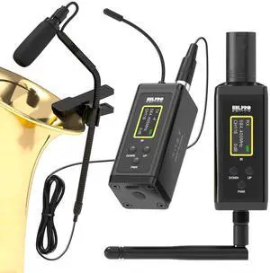 Saxophone Wireless Microphone System for Clarinet, Brass Instrument | UHF, 260FT Range, 360° Rotatable Clip-on Mic, XLR Adapter, Low Latency Transmitter & Receiver, F40S Saxophone Wireless Microphone System for Clarinet, Brass Instrument | UHF, 260FT Range, 360° Rotatable Clip-on Mic, XLR Adapter, Low Latency Transmitter & Receiver, F40S