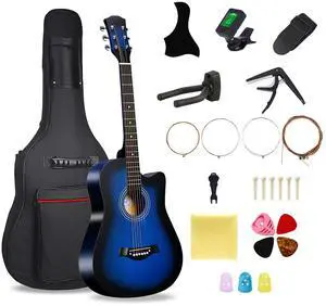 38'' Wood Acoustic Guitar for Adults, 6 Steel-String Acoustic Guitar With Guitar Bag and Beginner Kits for Beginner 38'' Wood Acoustic Guitar for Adults, 6 Steel-String Acoustic Guitar With Guitar Bag and Beginner Kits for Beginner