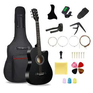 38'' Wood Acoustic Guitar for Adults, 6 Steel-String Acoustic Guitar With Guitar Bag and Beginner Kits for Beginner 38'' Wood Acoustic Guitar for Adults, 6 Steel-String Acoustic Guitar With Guitar Bag and Beginner Kits for Beginner