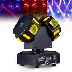 LED Moving Head Dj Lights 8 LEDs DJ Lighting RGB Beam Rotating Stage Lights Strobe & Star Effect with Sound Activated DMX 512 for Party Concert Festival Show LED Moving Head Dj Lights 8 LEDs DJ Lighting RGB Beam Rotating Stage Lights Strobe & Star Effect with Sound Activated DMX 512 for Party Concert Festival Show