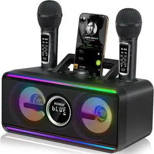216 Bluetooth Karaoke Machine for Adult Kid with Storage and Charging Station, Powerful Karaoke System, 12H Playtime, Rechargeable Wirless Microphone, Support USB/AUX Indoor Outdoor 216 Bluetooth Karaoke Machine for Adult Kid with Storage and Charging Station, Powerful Karaoke System, 12H Playtime, Rechargeable Wirless Microphone, Support USB/AUX Indoor Outdoor