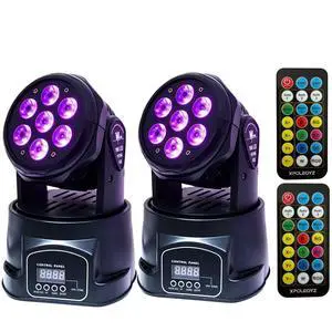 Moving Head Light 7 x 18W 6 in 1 LED RGBWA+UV Stage DJ Lights | DMX& Sound Activated, 9/14 CH, 540° Pan & 180° Tilt, Wash Light for Party, Weddings, Clubs, Concerts, Bars and Events Moving Head Light 7 x 18W 6 in 1 LED RGBWA+UV Stage DJ Lights | DMX& Sound Activated, 9/14 CH, 540° Pan & 180° Tilt, Wash Light for Party, Weddings, Clubs, Concerts, Bars and Events